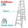 LADDER 8 STEP ALUMINIUM TOTAL THLAD01081 DOUBLE SIDE