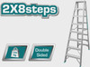 LADDER 8 STEP ALUMINIUM TOTAL THLAD01081 DOUBLE SIDE