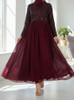 Dress Evening Occasion Burgandy Plus Sequin