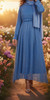 Dress Evening Lined Sparkle with Bow Belt Mint / Blue