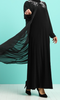 Gown Abaya Evening Occasion Dress Plum / Black