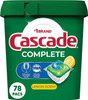 Dishwasher Detergent Cascade Complete 78 Pods Lemon
