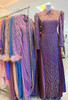 Dress Evening Occasion Satin Beaded Emerald / Mauve