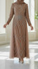Dress Evening Occasion Organza Beaded Blue / Black / Taupe