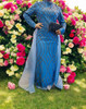 Dress Evening Occasion Organza Beaded Blue / Black / Taupe