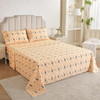 Bed Sheet Set Printed Leaf Queen Beige
