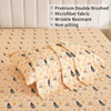 Bed Sheet Set Printed Leaf Queen Beige