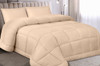 Comforter Set Utopia w/ 2 Pillow Cases Queen Cream / Grey