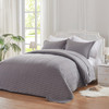 Quilt Set Queen Grey 3pc Lightweight