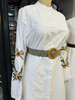 Dress Embroidery White Button