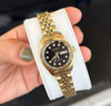 Watch Women Armitron Gold Bracelet Crystal 2475BKGP .
