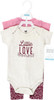 Baby Bodysuit Hudson Long Sleeve 3Pc w/Pants Hearts / Floral / Leopard