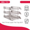 STATIONERY FILE TRAY DELI 9217 3-TIER GREY