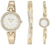 Watch Set Anne Klein Women's Swarovski Crystal Accented Watch and Bracelet Set