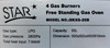 STOVE 4 BURNER STAR 20" SKXG-20B BLACK