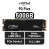 COMPUTER HARD DRIVE SSD M.2 2280 500GB CRUCIAL P3 PLUS PCIE 4.0 NVME CT500P3PSSD8