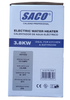 WATER HEATER ELECTRIC SACO 04-FR-33486 3.8KW 120V HOT WATER SHOWER