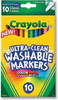 MARKERS CRAYOLA WASHABLE ULTRA-CLEAN FINE 10PC