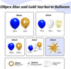 PARTY Decor Kit Balloon Blue Gold Star 136pcs