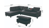 Sofa Sectional Modern w/ Cup Holder & Ottoman Grey 4031A