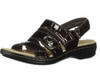 Footwear Clarks Women's Leisa Melinda Sandal Brown Patent Crocodile Synthetic