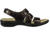 Footwear Clarks Women's Leisa Melinda Sandal Brown Patent Crocodile Synthetic