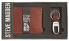 Wallet Men Steve Madden Genuine Leather w/key fob / Brown