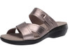 Footwear Clarks Women's Alexis Art Flat Sandal Pewter Metallic Leather