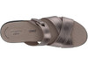 Footwear Clarks Women's Alexis Art Flat Sandal Pewter Metallic Leather
