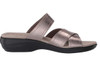 Footwear Clarks Women's Alexis Art Flat Sandal Pewter Metallic Leather