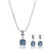 Jewelry Fashion NINE WEST Women's Boxed Necklace/Pierced Earrings Set, Silver/Blue, One Size