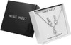 Jewelry Fashion NINE WEST Women's Boxed Necklace/Pierced Earrings Set, Silver/Blue, One Size