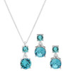 Jewelry Fashion NINE WEST Women's Boxed Necklace/Pierced Earrings Set, Silver/Blue, One Size