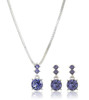 Jewelry Fashion NINE WEST Women's Boxed Necklace/Pierced Earrings Set, Silver/Blue, One Size