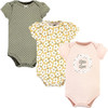 Baby Bodysuit Hudson 3Pack Pink Rainbow / Yellow & Green