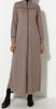 Gown Abaya Taupe / Black Zipper Front