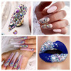 Nails 120 Pcs Multi Shapes Glass Crystal AB Rhinestones For Nail Art Craft, Mix 12 Style FlatBack Crystals 3D Decorations Flat Back Stones Gems Set (120 pcs Crystals+1728 pcs rhinestones)