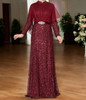 Dress Evening Occasion Sequin Lilac Blush Burgandy