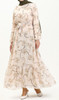 Dress Plus Lined Floral Cream