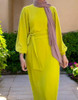 Dress Plain w/ Band Green / Lime Green