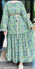 Dress Lined Floral Pink  /Black / Green