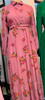 Dress Lined Floral Pink  /Black / Green
