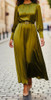 Dress Satin Cuff Chartreuse / Navy  /Print Brown / Fuchsia