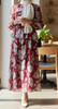 Dress Floral Lined Brown Orange Burgandy