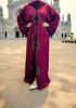 Gown Abaya Burgandy Embellished