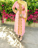 Gown Beaded Kaftan Stonework Chocolate  / Peach