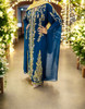 Gown Beaded Stonework Teal