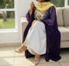 Gown Beaded Kaftan Purple White