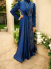Dress Evening Occasion Satin Blue / Black