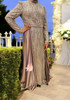 Dress Evening Occasion Satin Olive / Taupe